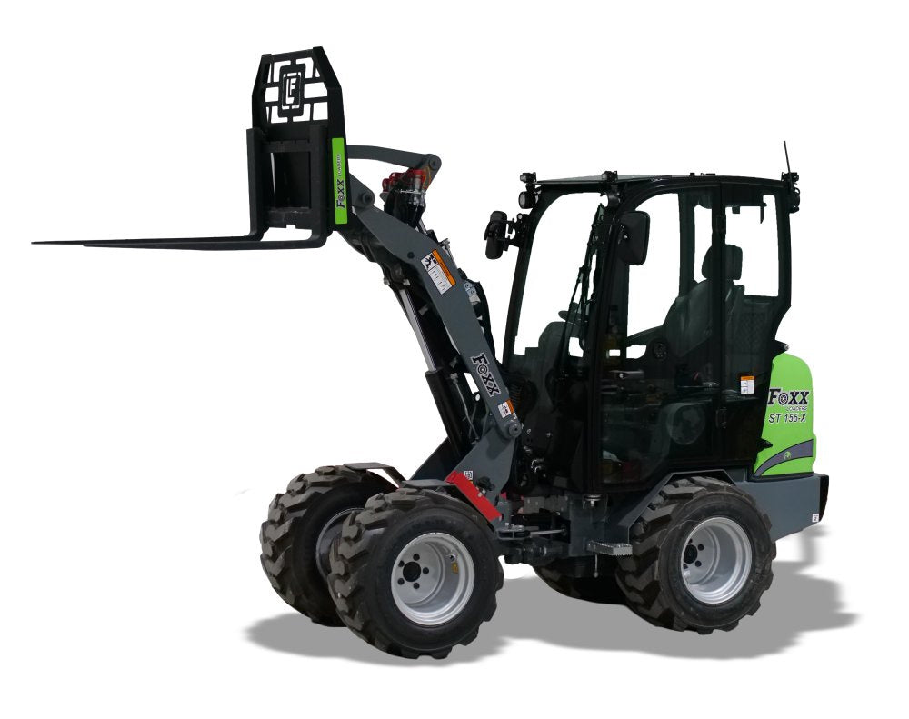 Foxx Loaders ST 155-X Cab Pro Attach   26 HP Kubota w/ Mini Dirt Bucket