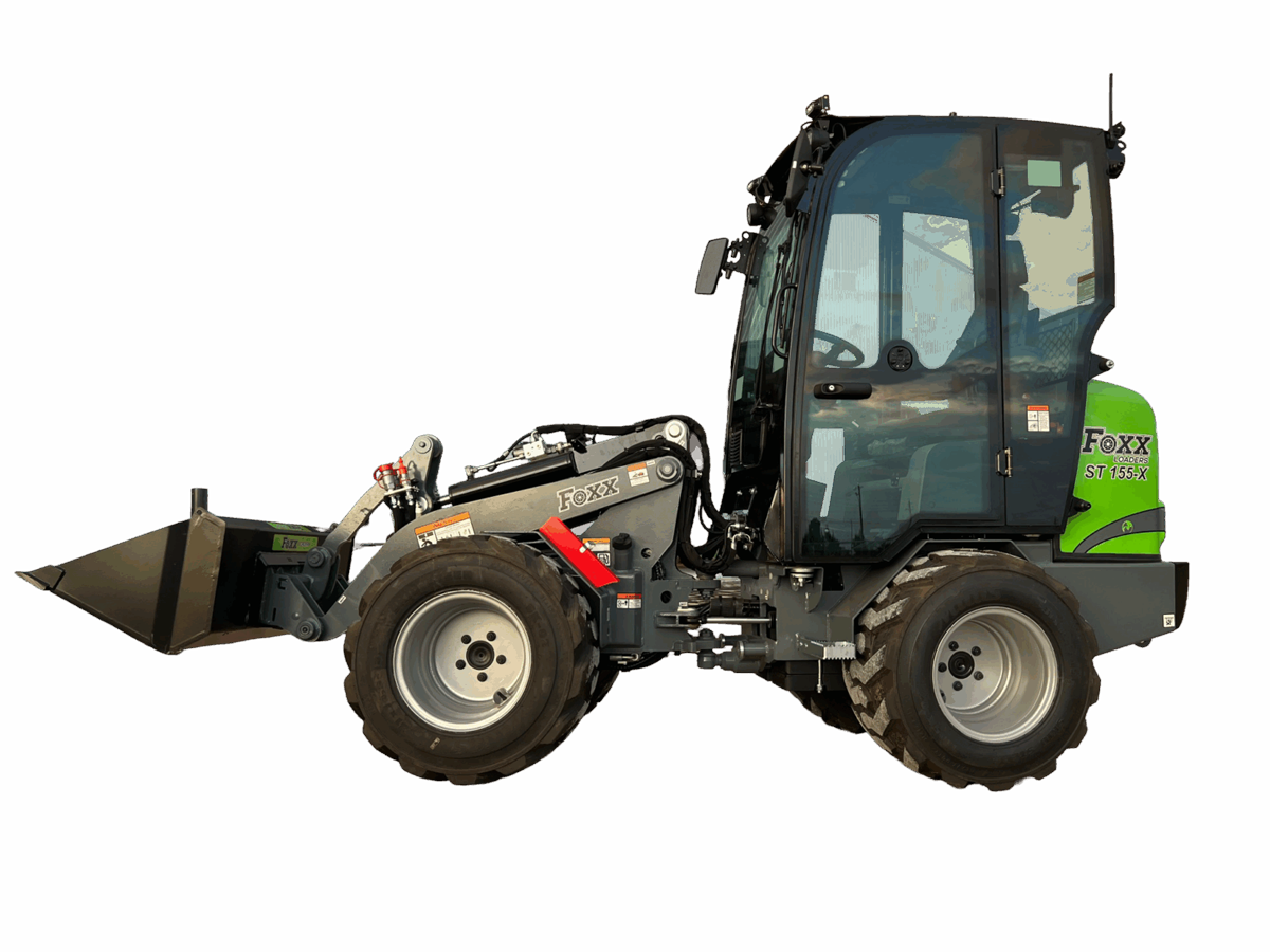 Foxx Loaders ST155-X CAB Compact Wheel Loader, All-Steel Construction, 26 HP Engine