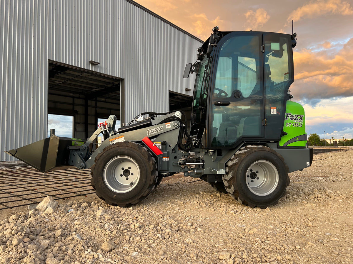 Foxx Loaders ST155-X CAB Compact Wheel Loader, All-Steel Construction, 26 HP Engine