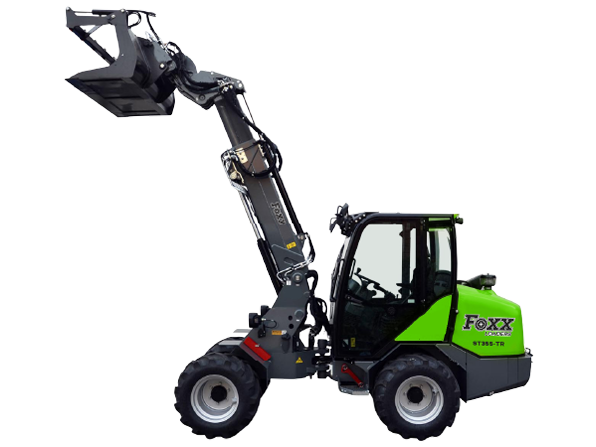 Foxx Loaders ST 355-TR Cab Compact Wheel Loader Telescopic Reach, 66 HP Engine