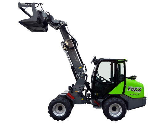 Foxx Loaders ST 355-TR Cab Compact Wheel Loader Telescopic Reach, 66 HP Engine