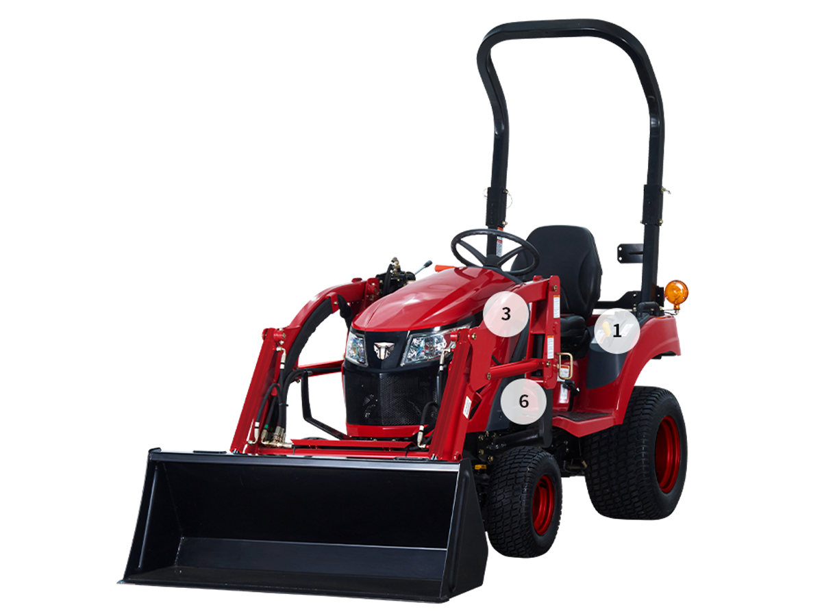 TYM T224H Series 1 Sub-Compact Tractor 21.5hp Engine, 1100lb Hitch Lift Capacity