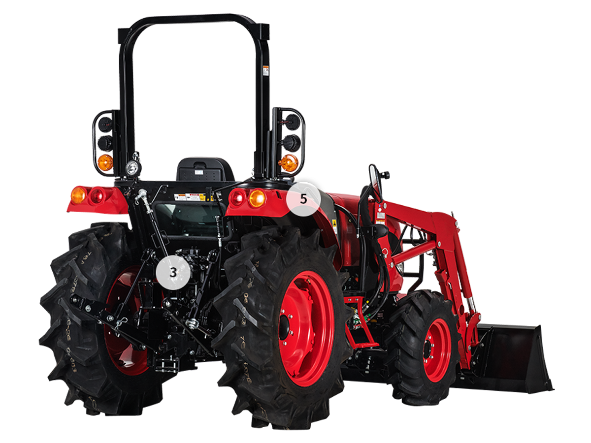 TYM T574HC Series 4 Compact Tractor 55 HP Engine, 3822 lb Hitch Lift Capacity
