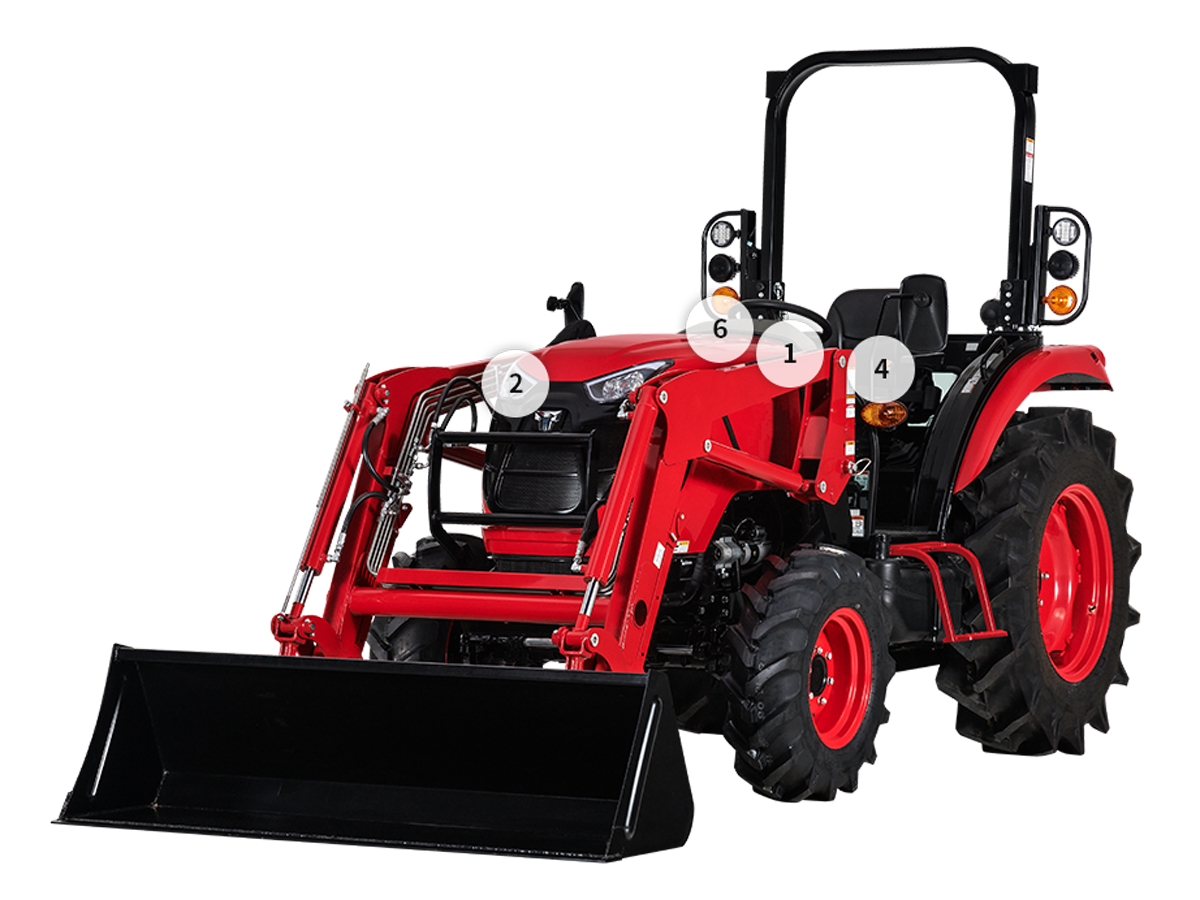 TYM T494 Series 4 Compact Tractor 48.3hp Engine, 3822lb Hitch Lift Capacity