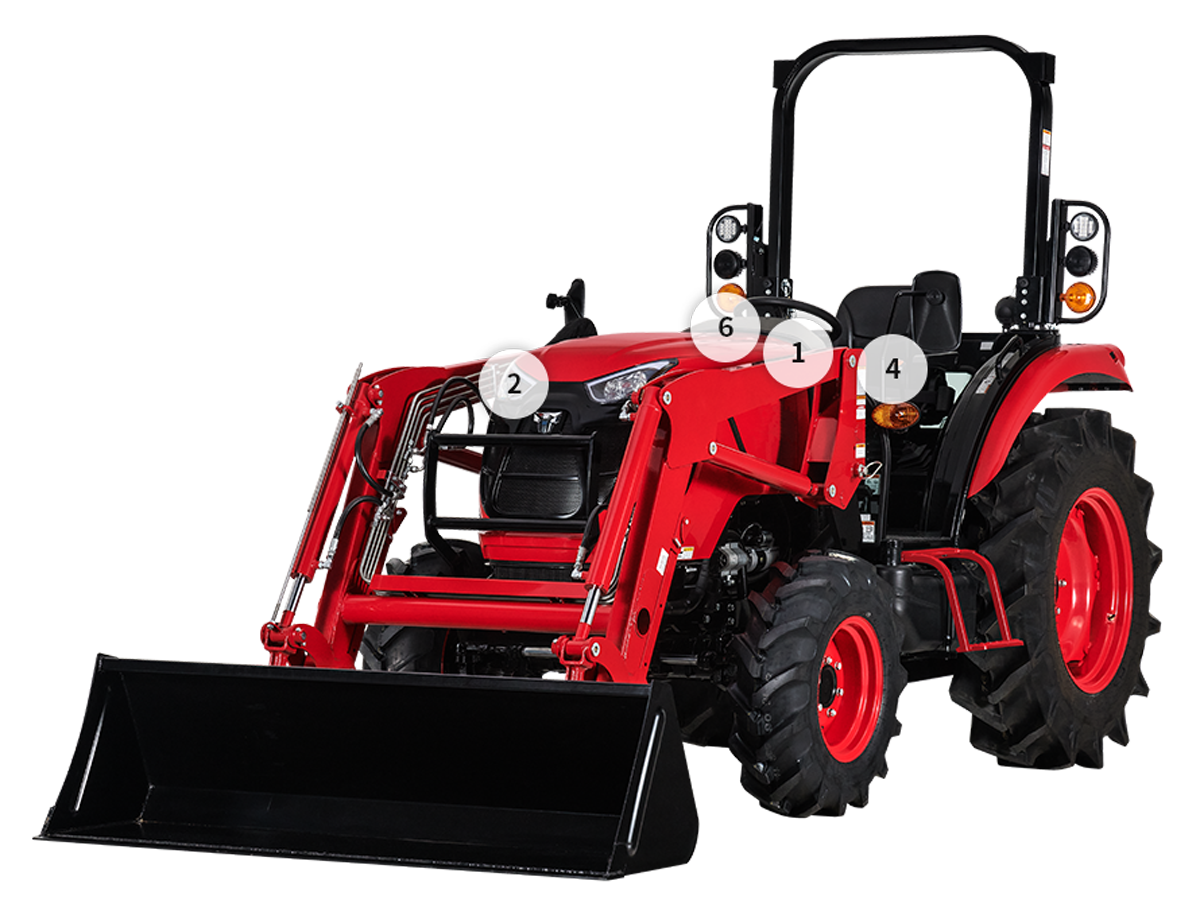 TYM T574HC Series 4 Compact Tractor 55 HP Engine, 3822 lb Hitch Lift Capacity
